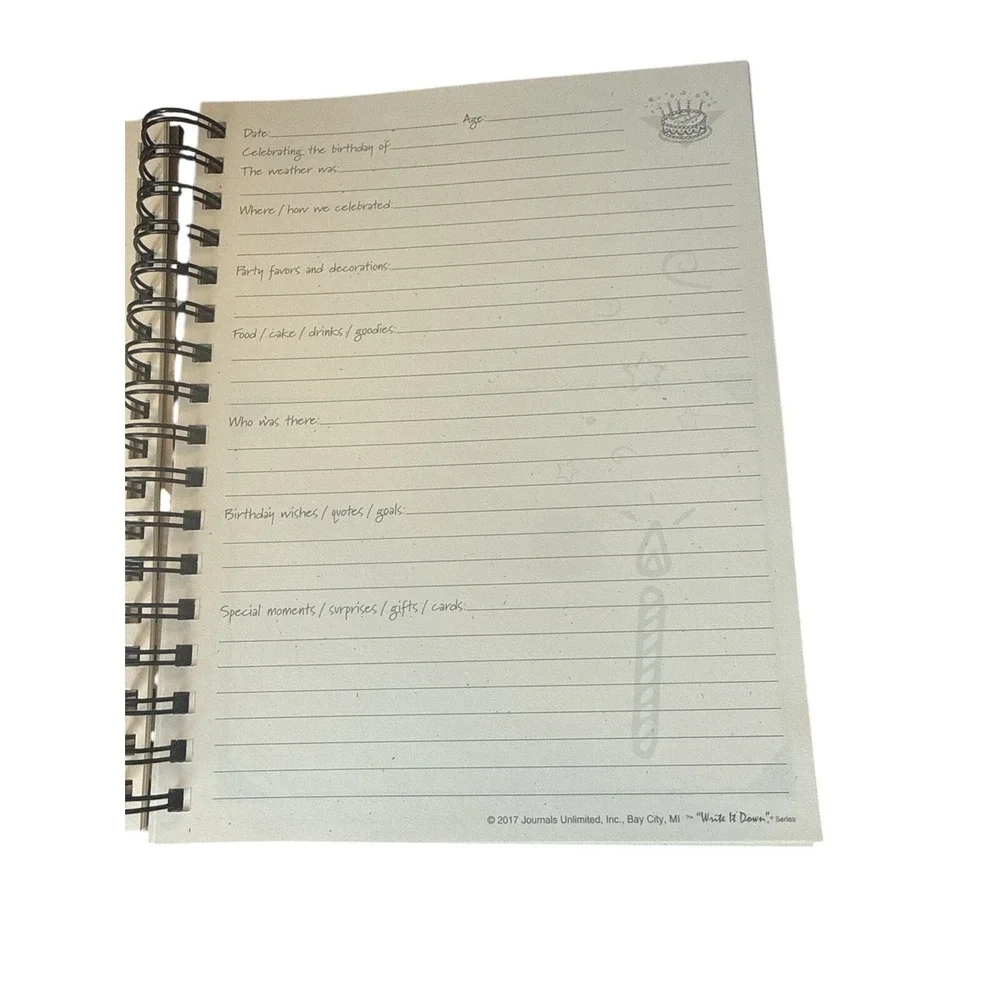 Write it Down series by Journals Unlimited Guided Journal -  Birthdays